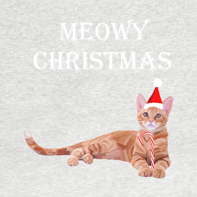 Meowy Christmas Ginger Kitten by Art by Deborah Camp